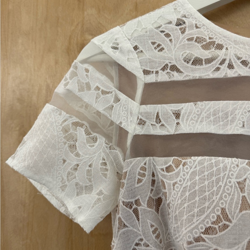 Aqua White Lace Mini Dress - Picture 10 of 15